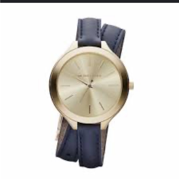 Michael Kors MK2324 Slim Runway Navy Double Wrap Watch - Picture 1 of 7